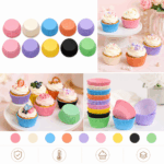 Pirotines Para Cupcakes Muffins Papel Horneable Colores Pastel x 50uni