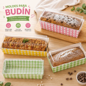 Bandeja rectangular Con tapa para budin/pancho /torta  （7*17cm）
