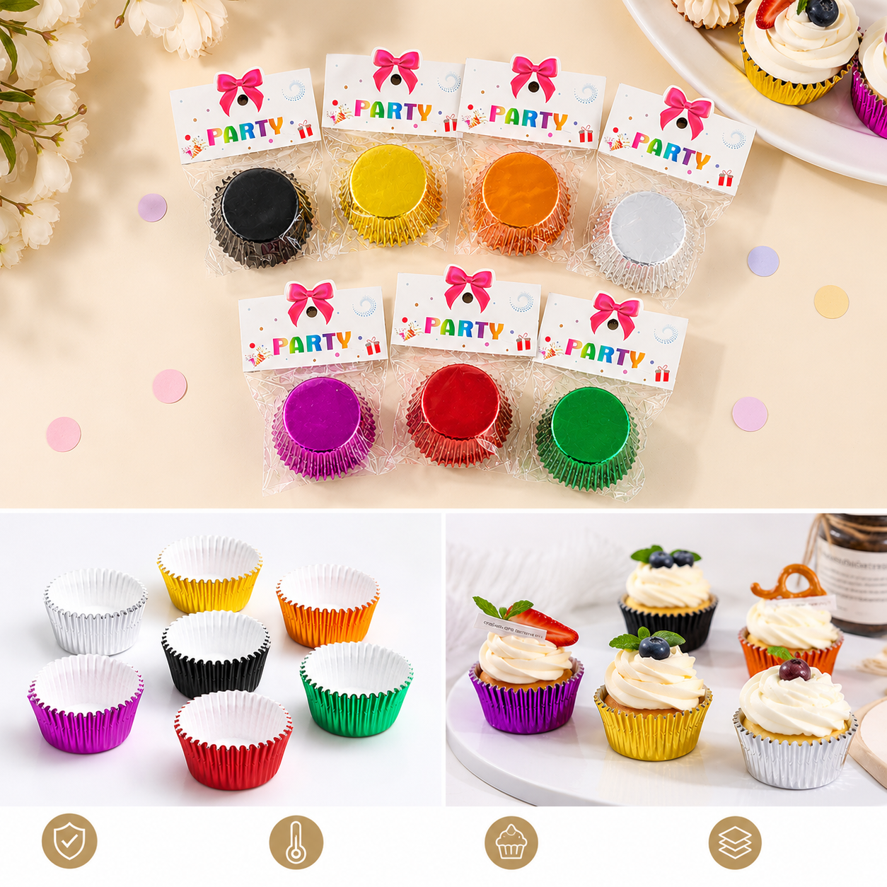 Pirotines Metalizados Para Cupcakes Muffins Papel Aluminizado *25uni