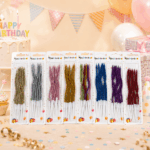 Velas Onduladas con Glitter para Torta 6pcs