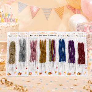 Velas Onduladas con Glitter para Torta  6pcs