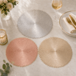 Individual Redondo PVC Dorado / Plateado / rosa gold