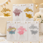 Topper para Torta Feliz Cumpleaños con Mariposa Glitter