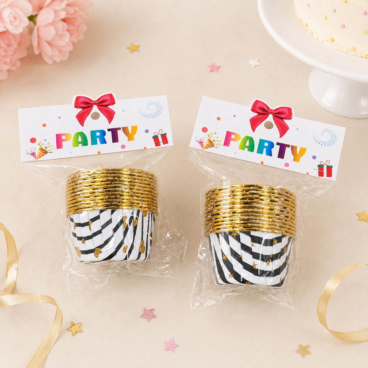 Pirotines para Cupcakes Muffins Dorados x 12 Unidades