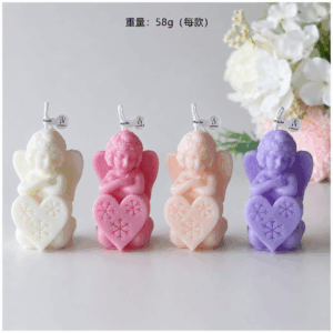 Velas armaticas angel con corazon de nieve / 8*4.5cm