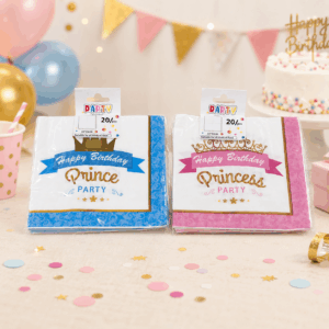 Servilleta de papel celeste y rosa *20Uni
