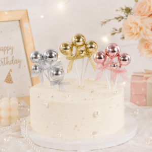 Set de Esferas Decorativas para Torta con Moño 3pcs