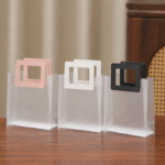 Bolsa PVC Transparente Con Asa Cuadrada Reutilizable Premium x10uni（23*11*27cm）