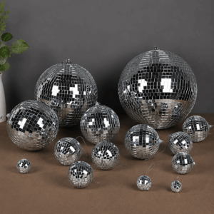 Bola Espejada Colgante Disco Ball Decorativa Plateada para Fiestas y Eventos  / 20cm