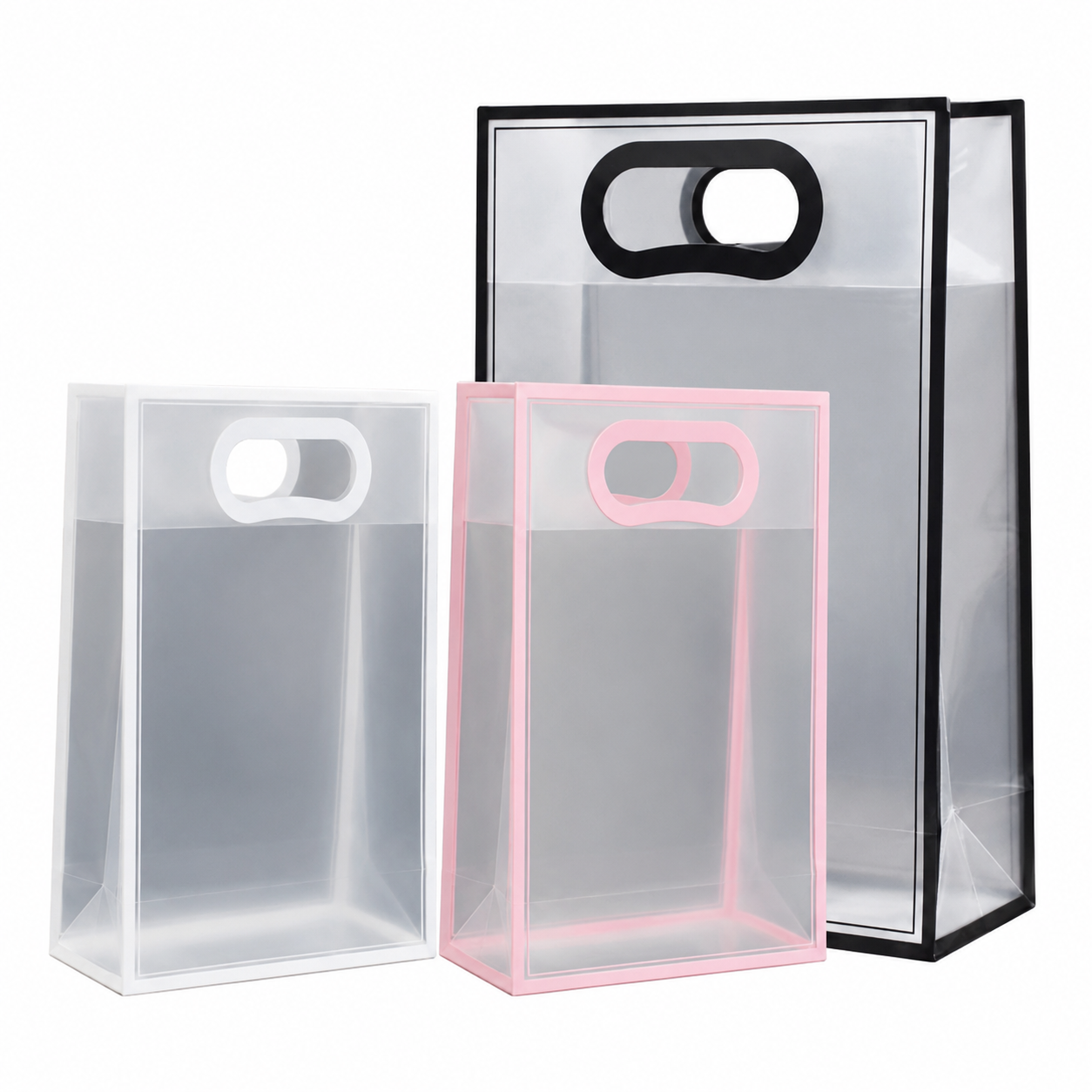 Bolsa PVC Transparente Premium Con Marco De Color x10unidad（21*11*27cm）