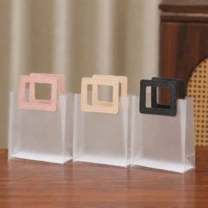 Bolsa PVC Transparente Con Asa Cuadrada Reutilizable Premium x10uni（23*11*27cm）