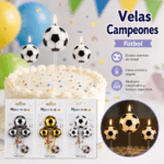 Velas Decorativas Fútbol 3unidad
