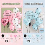 SET de Globos Feliz Cumpleaños con Globo Corazón Con Moños – 26 Piezas