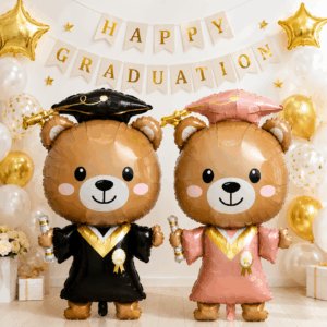 Globo Metalizado Oso Graduación Egresados Decoración Fiesta （59x96cm）