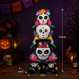 Globo Inflable Halloween Calaveras Mexicanas 112cm Decoración