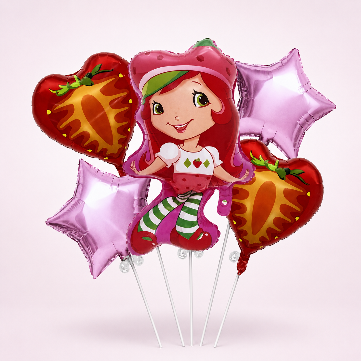 Set de Globos Metalizados Frutillita 5pcs