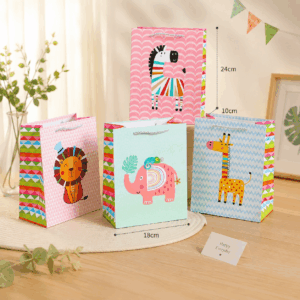 Bolsa De Regalo Infantil Animales por 12 uni/ 18x24x10 Cm