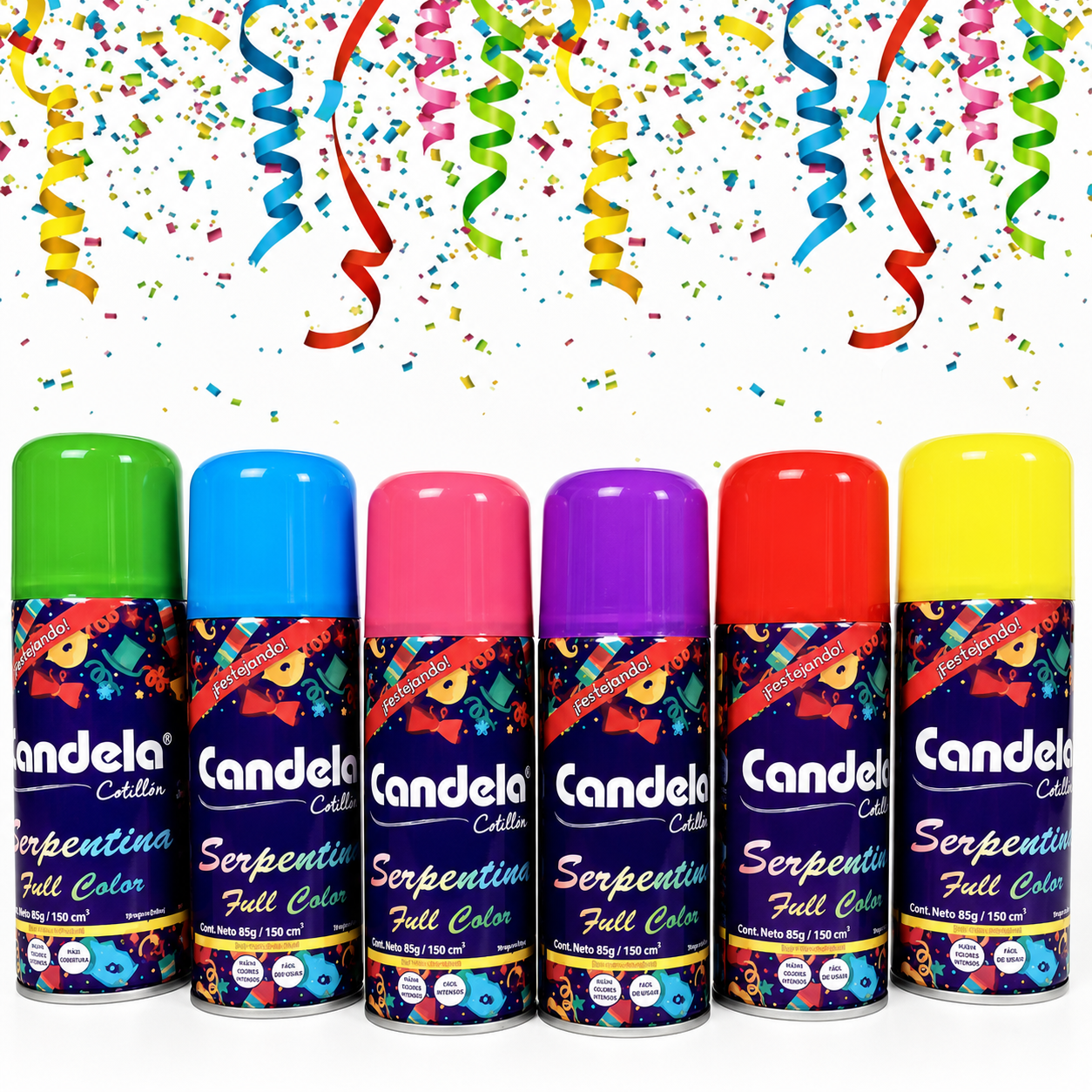 Serpentina En Aerosol Candela Full Color