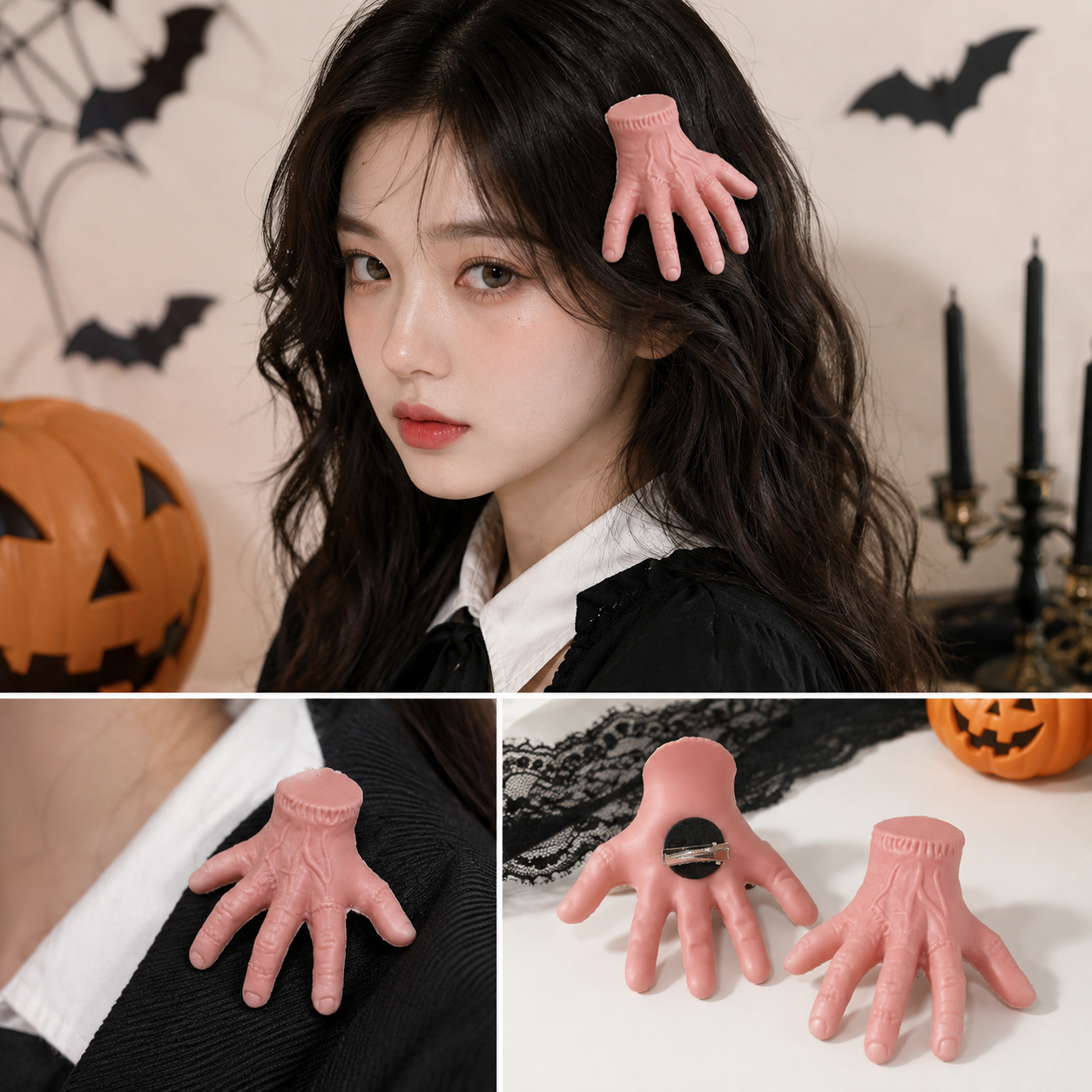 Broche Mano Cortada Halloween Terror Para Pelo Y Ropa