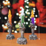 Vela LED Mano Esqueleto Con Calaveras Halloween 15 Cm