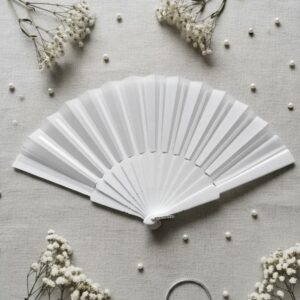 Abanico liso blanco * 12 uni / 23cm