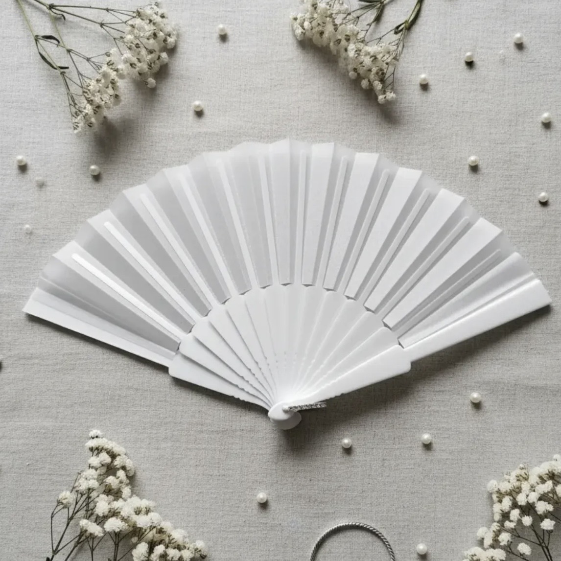 Abanico liso blanco * 12 uni / 23cm