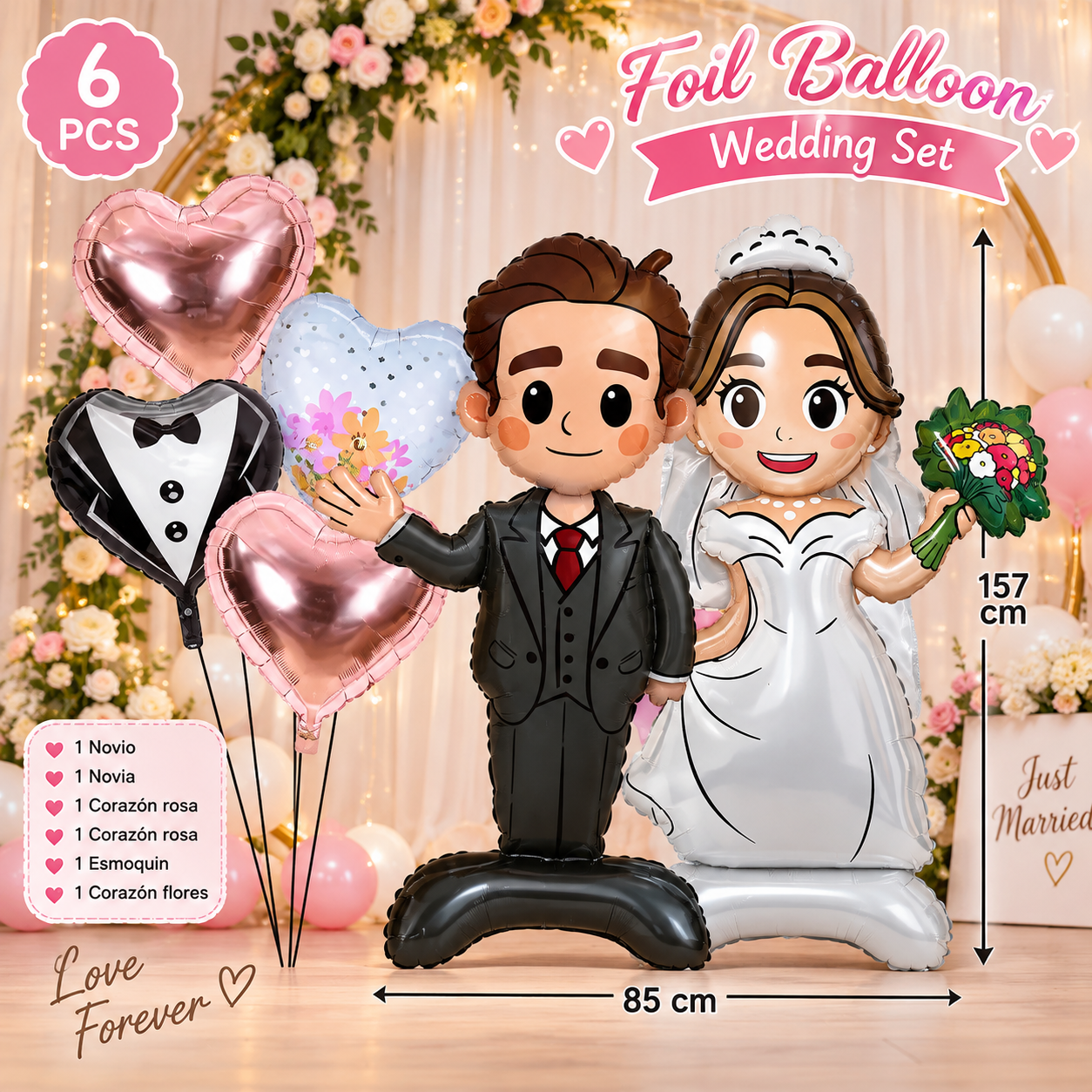 SET DE GLOBOS PARA BODA – 6 PIEZAS