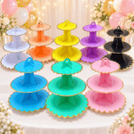 Exhibidor De 3 Pisos Para Cupcakes Mesa Dulce Varios Colores