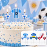 Velas para Torta Fútbol Set x3 Argentina Boca River
