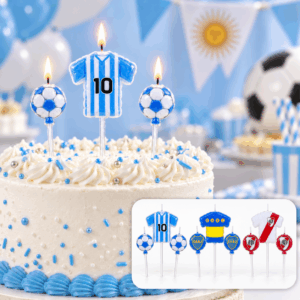 Velas para Torta Fútbol Set x3 Argentina Boca River