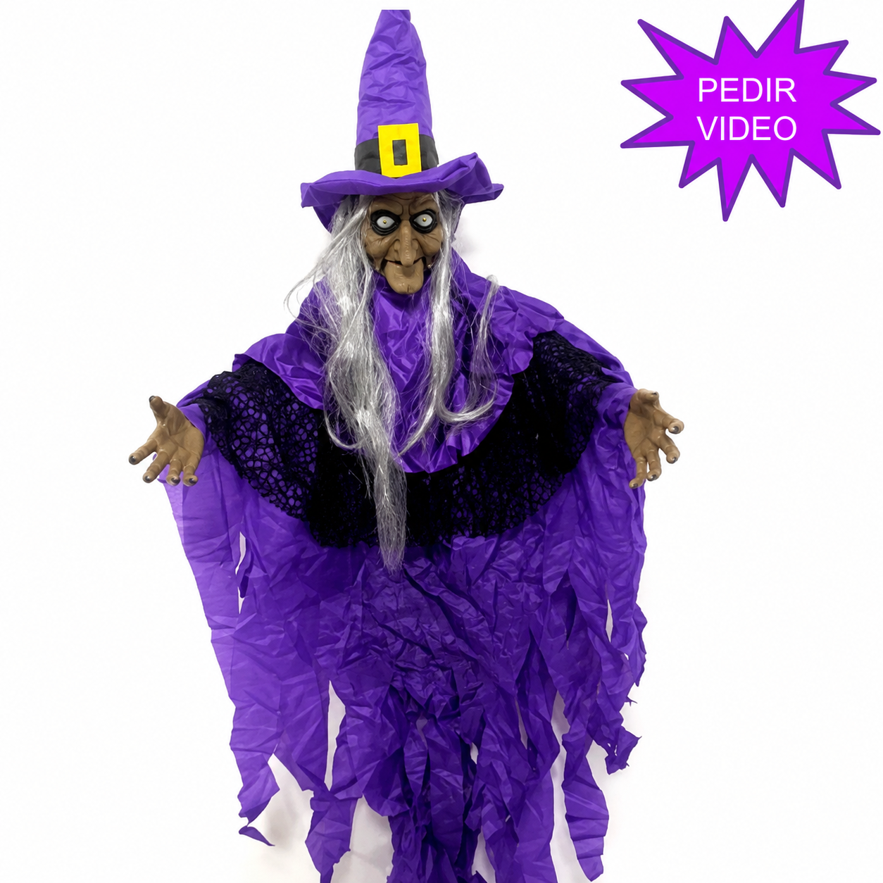 Muñeco Animatronic Bruja Funciona Con Pila AA (No estan Incluidas) 150cm
