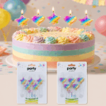 Velas Arcoíris para Torta x5 Unidades – Estrella o Corazón