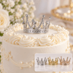 Corona Decorativa con Strass para Torta – 3 Colores Disponibles