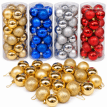 Set 24uni Bolas Navideñas 6cm Surtidas Brillantes Mate Glitter Decoración Árbol Navidad