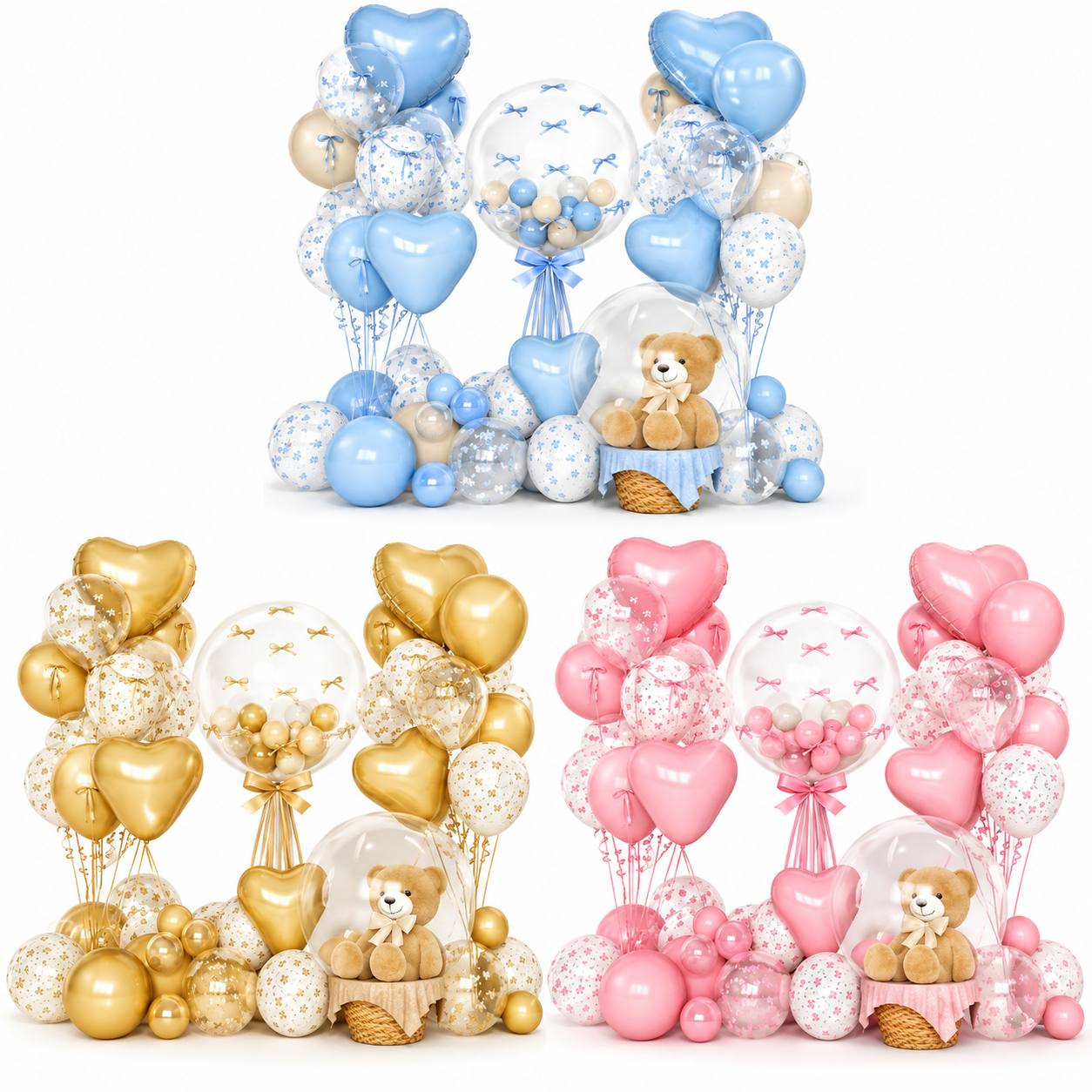Set de Globos Decorativos con Corazones  para Fiestas 59 Piezas （sin oso peluche）
