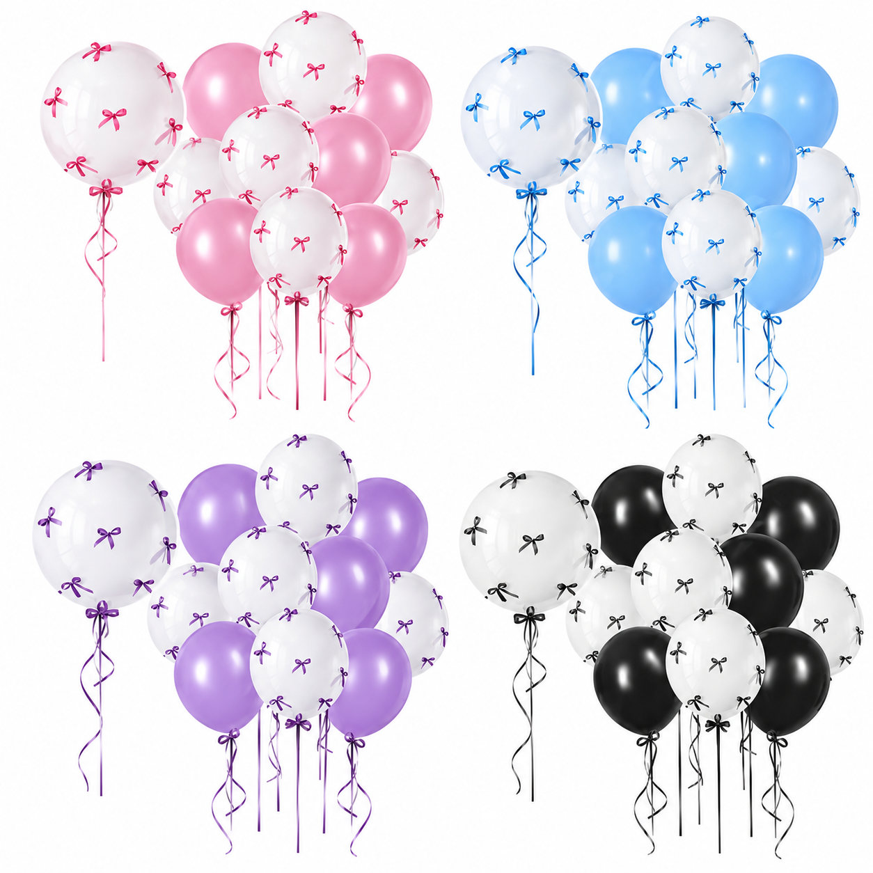 Set de Globos con Moños para Decoración de Fiestas 52 Piezas
